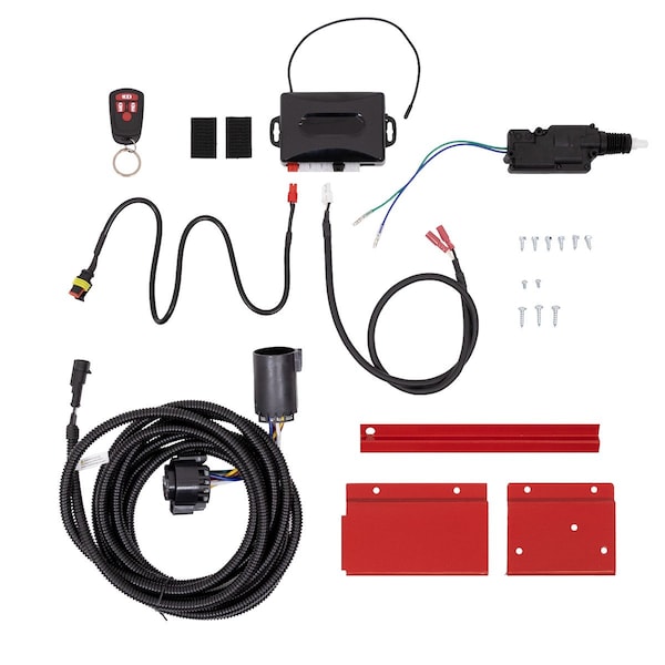 TOOL BOX ACCESSORIES For Weather Guard Full Size Saddle Type Tool Box 600 Lumen LED Red Powder Coa